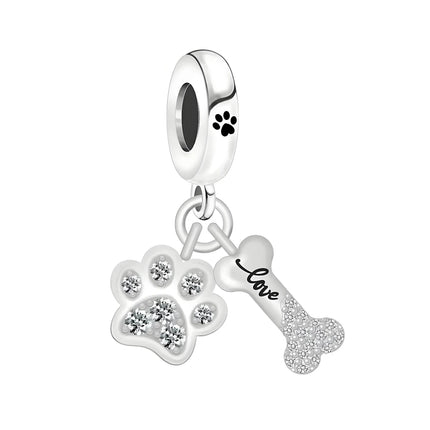 Hot Sale 925 Sterling Silver Puppy Beads & Teddy & Golden Retriever Dangle Charm Fits Bracelet Beloved Pet Pendant Gifts