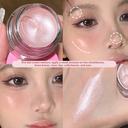 Gellas Eyeshadow Highgloss Creamy Multi-use Pearl Shimmer Highlighter Glitter Waterproof Longlasting Face Contouring Body Makeup