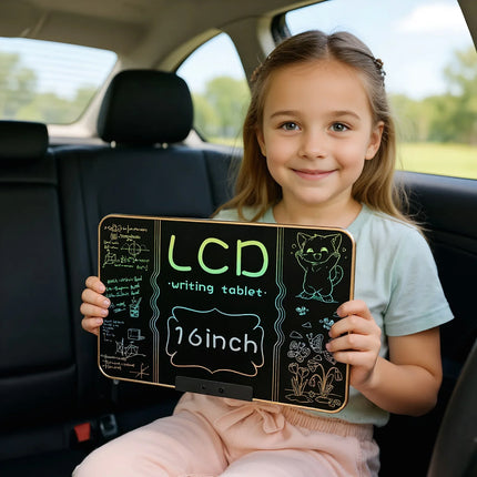 Rechargeable LCD Writing Tablet 16 Inch Colorful Doodle Board Drawing Pads for Kids, Educational Learning Toys for School Home