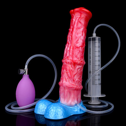 LEZEE Inflatable Dildo Adult Masturbator Silicone Squirting Dildos Horse Penis Vagina Stimulator Inflate Anal Plug Sex Toy Women