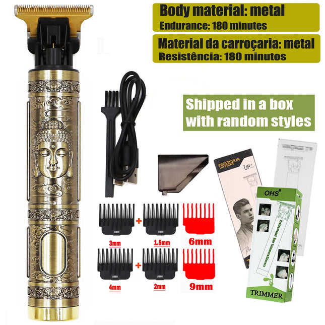 Hot Sale Vintage T9 Electric Cordless Hair Cutting Machine Professional Hair Barber Trimmer For Men Clipper Shaver Beard Lighter