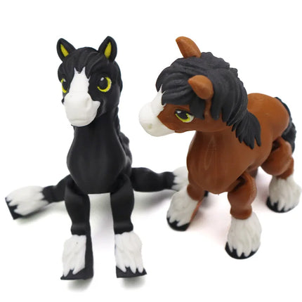 3D Printing Sunshine Rainbow Little White Horse Animal Toys Joint Tail Movable Creative Home Desk Decoration Kids Birthday Gift