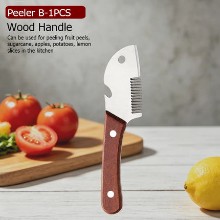 Stainless Steel 3-in-1 Kitchen Peeler Multifunction Kitchen Vegetable Peeler Fruit Slicing Knife Bottle Opener Specific Peeler
