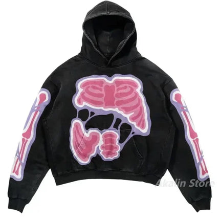 Explosions of New Harajuku Zipper Hooded Sweater Street Men and Women Retro Shirt Sweatshirt Gothic Jacket Hooded Couple Sweater