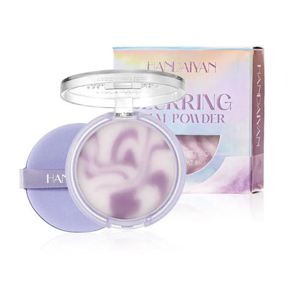 HANDAIYAN Light Mist Water Resistant Oil Control Brightening Complexion Matte Concealer Setting Powder with Powder Puff Makeup