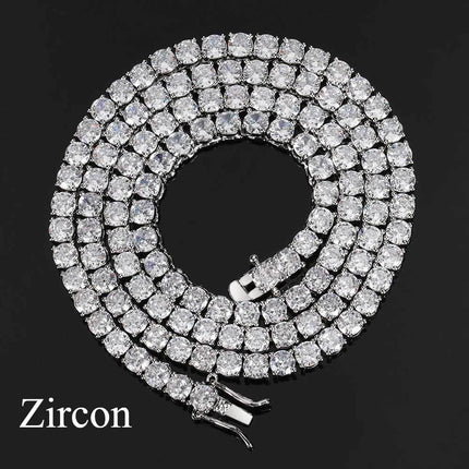New D VVS1 Moissanite Tennis Necklace 3/4/5/mm for Women Luxury Exquisite 925 Sterling Silver Jewelry Simulated Diamond Gifts