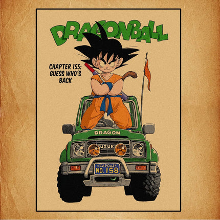 Japanese Surrounding Anime Retro Dragon Ball Poster Goku Gohan Vegeta Piccolo Friza Canvas Painting Print Wall Art Children Gift
