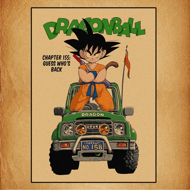 Japanese Surrounding Anime Retro Dragon Ball Poster Goku Gohan Vegeta Piccolo Friza Canvas Painting Print Wall Art Children Gift