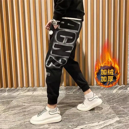 Men's Clothing Autumn Winter Trendy Letter Print Sports Joggers Harem Pants Y2K Vintage Casual Streetwear Sweatpants Pantalones