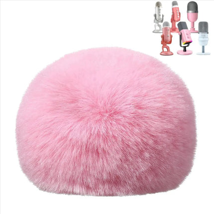 CCDDBG 2X Mic Foam Cover for Blue Yeti Microphone,Mic Foam Cover with Furry Windscreen Muff Windshield for ZealSound K66 Pink