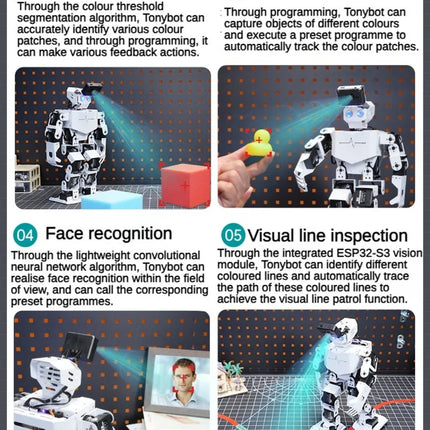 Tonybot 17 DOF Humanoid Robot Educational For Arduino Python Scratch Programming Kit Walking Dancing Gymnastics humanoid Robot
