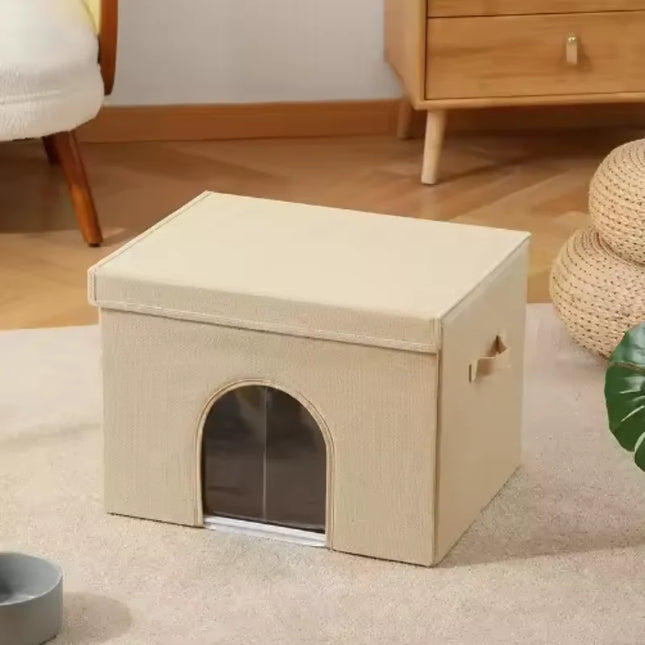 Portable Foldable Pet Cooling House Hot Summer Cool Cat Nest with Homemade Ice Pack Air Conditioning System for Cats