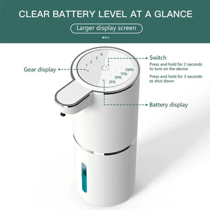 380ML Automatic Foam Soap P11 Dispenser Bathroom Smart Washing Hand Machine With USB Charging White ABS Material