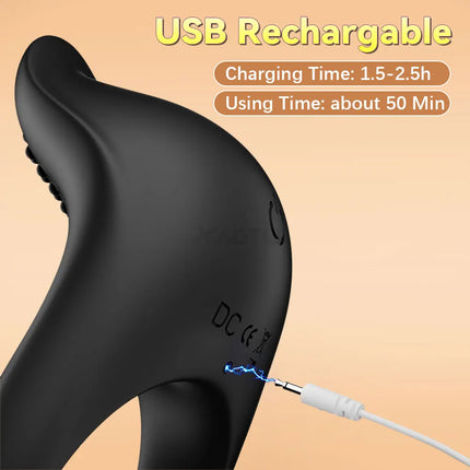 APP Control Vibrating Cock Ring for Men Ejaculation Delay Penis Ring Chastity Cage Clit Stimulator Adult Sex Toy for Couples
