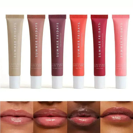Summer Friday's Vanilla Beige Lip Balm Moisturizing Transparent Lipstick Set Smooth Soft Tube Mirror Lip Gloss Lip Makeup