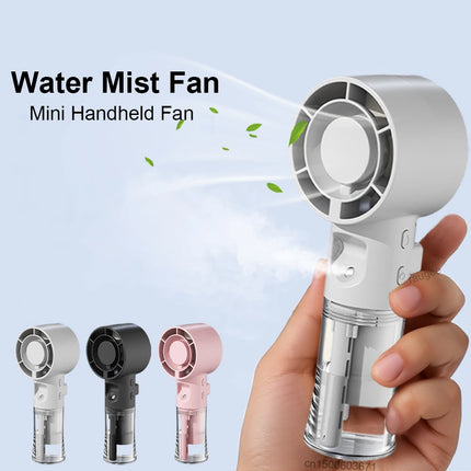 Portable Humidifier Fan Mini Handheld Water Mist Fan Rechargeable Small Personal Air Cooling Fan for Outdoor Travel Spray Fan