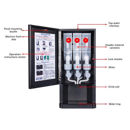 E-30SW Automatic Instant Coffee Machine Commercial Milk Tea Vending Machine with LED Light Box for Office and Restaurant