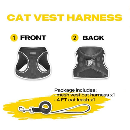 Cat Dog Harness with Lead Leash Adjustable Vest Polyester Mesh Breathable Harnesses Reflective Strip for Small Dog Cat accessories