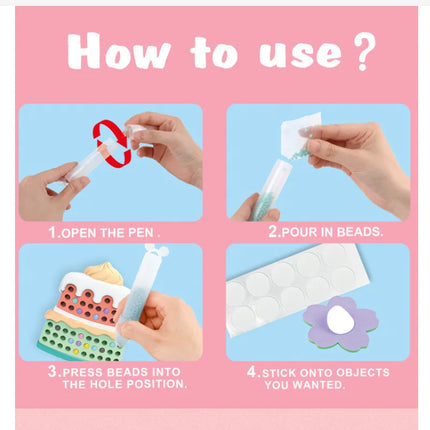 Handmade Bead Painting Children DIY Toy Ballpoint Pen Painting Set Cartoon Princess Stickers Educational Toys