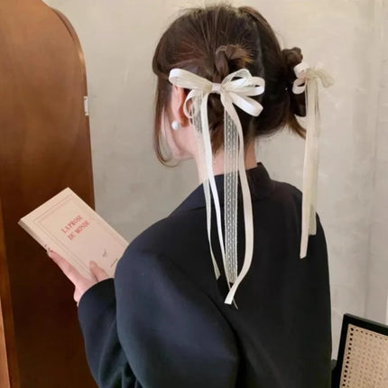 Fashion Bow Ribbon Hair Clips For Women Girls Lace Hairpins Barrettes Set Korean Bow Clips Party Hair Accessories Headwear Gifts