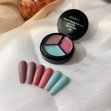 3 Colors Solid Cream Color Gel Nail Polish Soak Off UV LED Lamp Gel  Nail Tips Varnish Painting Japanese Canned Solid Gel Cream