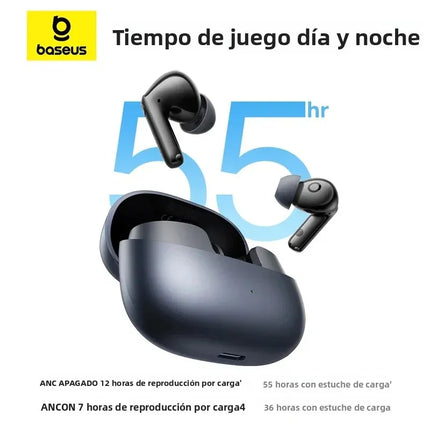 Baseus EP10 Pro ANC Earbuds Wireless Bluetooth 6.0 Earphones 50dB Realtime Adaptive Headphones 6 Mic Hi-Res LDAC IP55  Ear Buds