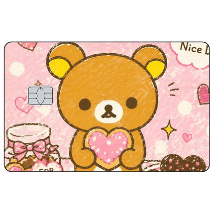 Cartoon Cute Credit Card Skin Stickers Rilakkuma Matte Sticker for VISA JCB MasterCard and Other IC Bank Card Decoration