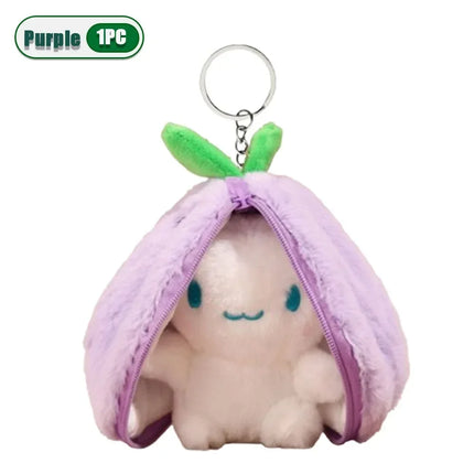 Funny Strawberry Carrot Rabbit Plush Toys Stuffed Into Fruit Transform Soft Animals Bunny Doll For Boys Girls Birthday Gift