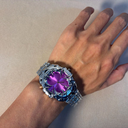 DENVOSI New Y2K Gothic Claw Shaped Quartz Watch with Detachable and Replaced Dial, Fashionable Street Accessory