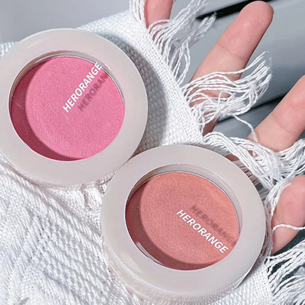 HERORANGE Monochrome Peach Face Blush Palette Mineral Pigment Cheek Blusher Powder Makeup Professional Contour Shadow Blusher