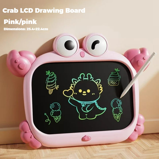 Kids LCD Drawing Tablet, Colorful Eye Protection Writing Board, One Touch Erase Cartoon Educational Graffiti Toy Birthday Gift