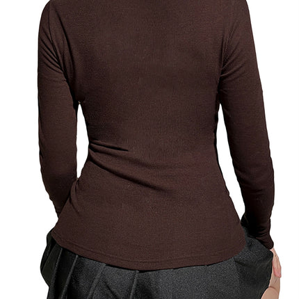 Y2K Women's Long Sleeve Knitted Tops Lace Stitching Neckline Knitwear Bowknot Decoration Slim-Fit T-Shirt Pullovers Clubwear