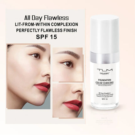TLM TAILAIMEI F054-B Color Changing Foundation Magic Foundation Makeup Full Coverage Base Maquillaje Long Lasting Makeup Base