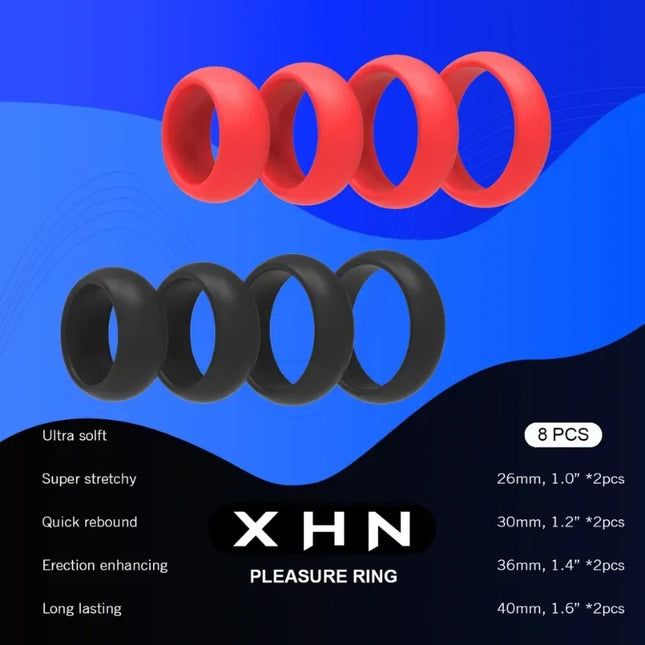 Silicone Cock Ring 26/30/35/40mm Penis Ring Cock Cage Long Lasting Stronger Stimulation Adult Sex Toys for Men Gay Couples