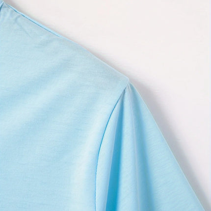 Men's polo shirt, solid color, V-neck, short-sleeved Henley T-shirt, casual button-down placket, everyday commuting base layer.