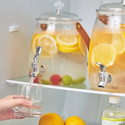 3/5/9L Large Capacity Summer Cold Water Kettle with Tap Clear Fruit Tea Cold Brewing Kettle Drink Dispensers Refrigerator