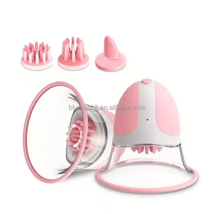 Blue Rabbit Nipple Massage Stimulation 10 Speeds Breast Vacuum Pump with Brush