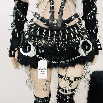 Gothic Tank Tops Punk Tank Tops halter topy2k clothes y2k crop top gothic clothes y2k top rivet Tank Tops Skull top vintage top