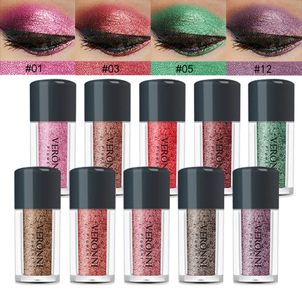 VERONNI Mermaid Diamond Shimmer Eyeshadow Powder,High Pigment Eye Shadow,Long-Lasting Waterproof,Multifunctional DIY Eye Makeup