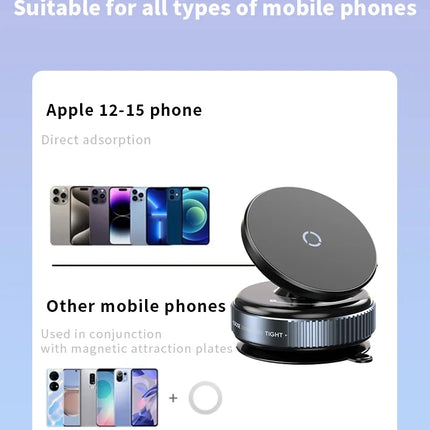Magnetic Phone Holder Foldable Design 360° Adjustable Vacuum Car Mount For Cell Phone For iphone Live Streaming