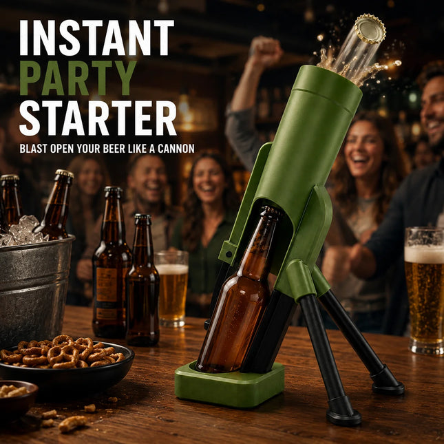 Novelty Mortar Bottle Opener Cap Launcher Shooter Magnetic Automatic Beer Opener Funny Bar Party Gadget Gift For Men