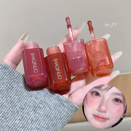 Peach Pink Blush Liquid Moisturizing Smooth Long Lasting Non Fading Facial Contouring Brightening Essential Natural Makeup