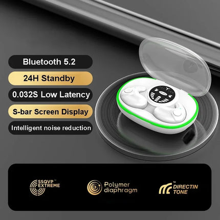 KEBIDUMEI Sleep Headphones Bluetooth 5.3 Mini Invisible Earbuds for Side Sleepers TWS Wireless Waterproof Stereo Earphones