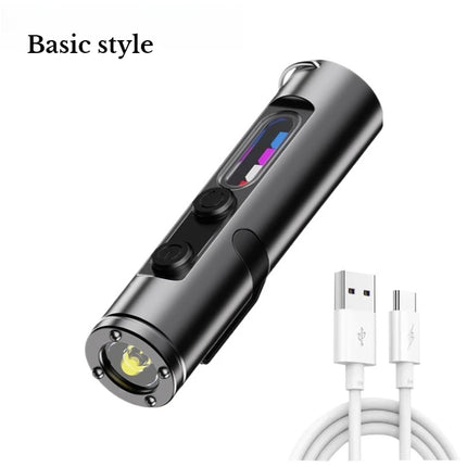 Mini Keychain LED Flashlight USB Rechargeable Waterproof Magnetic EDC Torch Pocket Light for Outdoor Camping Hiking Emergency