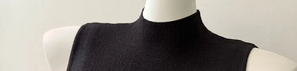 Korean Sle Knitted Vest Women's Base Layer Tank Top Svel f High Collar Spring Autumn Winter Inner And Outer Wear