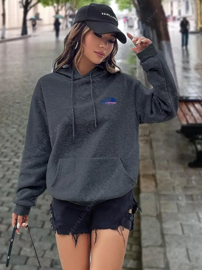 North America letter Print Hoodies Women tops Sweatshirt Aesthetic Hooded Shirt pink designer Luxury clothing Woman y2k clothes