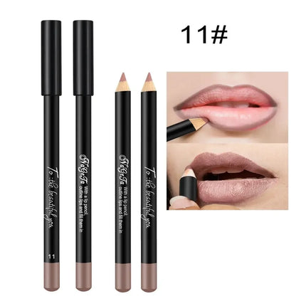 Matte Lip Liner Pencil 12 Assorted Colors Lipstick Eyeliner Natural Makeup Soft Pencil Waterproof and Long Lasting Lip Liner Pen