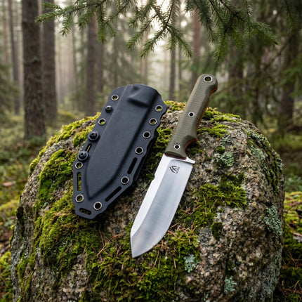 High-quality steel fixed blade, outdoor knife, camping knife, high-hardness stainless steel one-piece tang with sheath emergency