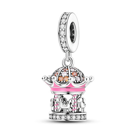 925 Sterling Silver Pink Series Charms Bow Tie Girl Cake Princess Beads Pendant Fit Original Bracelet DIY Jewelry Gift For Woman