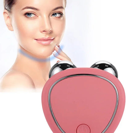 Electric Facial Lifting Roller EMS Massager with Gel Face Microcurrent Skin Tightening Rejuvenation Face Massage Beauty Care